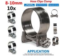 ATEK Pack Of 10 Hose Clips Heavy Duty Adjustable Pipe Clamps Carbon Steel Jubilee Clips Petrol Diesel Radiator Hoses Anti Rust 8-10mm