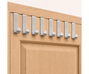 ATEK Pack of 40 Over Door Hooks Stainless Steel Over Door Hook for Bathroom Kitchen Bedroom & Office Over Cupboard and Drawer Hooks for Hanging Clothes Towels & Kitchen Essentials