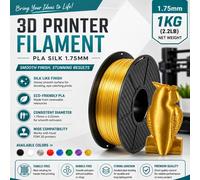 Atek Pla 3D Printer Filament 1.75mm 1Kg Gold Spool Low Warp Fdm Printing