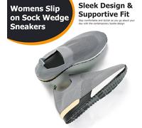 ATEK Running Sock Wedge Trainers Slip on Sock Sneakers EU size 38 in Grey | Size: Medium Atek Grey M