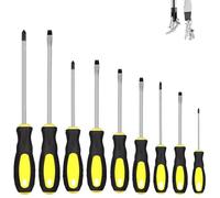 ATEK Screwdriver Set 9 PCS, Soft Grip Magnetic Screwdriver Set, 4 Philips and 5 Flats Head Chrome Vanadium Steel