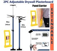ATEK Set of 2 Drywall Plasterboard Support Props 115-240CM Adjustable Telescopic Acrow Bulider Plywood Board Glass Lifter Carrier in Blue Atek Blue