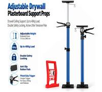 ATEK Set Of 2 Drywall Plasterboard Support Props 115-240Cm Adjustable Telescopic Props With Plywood Board Glass Lifter Carrier