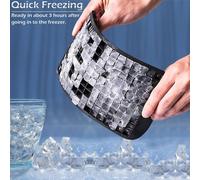 ATEK Silicone Ice Cube Trays, Ice Cube Tray with Lid, Ice Cube Moulds Set, Ice Molds Silicone, Ice Cube Maker, Large Ice Trays for Whiskey in Black Atek Black