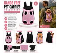 Atek Small Pet Carrier Backpack Legs Out Dog Cat Puppy Travel Bag Pink