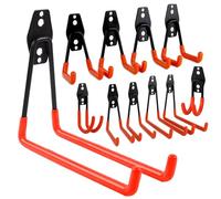 ATEK Steel Garage Storage Hooks,10pcs.Heay Duty Wall Mounted Anti Slip Coating Garage Organisation Hooks Rubber Coated Utility Storage Hooks for Bike Ladder Garden Organizing Hanging Power Tools
