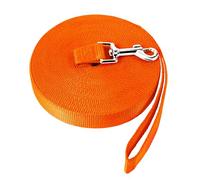 ATEK Training Lead for Dogs, 15m/50ft Dog Trainings Leads with Handle and Heavy Duty Hook, Strong Nylon Rope Extra Long Dog Leads for Pet Walking, Recall, Obedience & Outdoor Training (Orange)