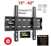 ATEK Tv Wall Bracket For 15 To 42 Inch Screens, Fixed Vesa Wall Mount For Lcd Led Flat Screen Tvs, Space-Saving Low-Profile Design