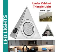 ATEK Under Cabinet Kitchen Led Lights 1 Pack Triangle Pyramid Warm White Indoor Cupboard Wardrobe Bright Spot Mains Powered Light