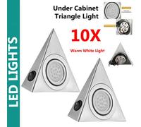 ATEK Under Cabinet Kitchen Led Lights 10 Pack Triangle Pyramid Warm White Indoor Cupboard Wardrobe Bright Spot Mains Powered Light