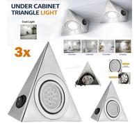 ATEK Under Cabinet Kitchen Led Lights 3 Pack Triangle Pyramid Cool White Indoor Cupboard Wardrobe Bright Spot Mains Powered Light