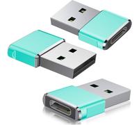 ATEK USB to USB C Adapter 3 Pack Type C USBC Female to USB A Male Adaptor For iPhone Apple Watch iWatch Airpods iPad Samsung Galaxy in Green Atek Green