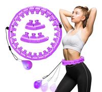 ATEK Weighted Hula Hoop for Exercising Weighted Smart Hula Hoops with 360 Auto-Spinning Ball Adjustable Plastic Fitness Hula Hoop 30 Detachable Knots (pink)