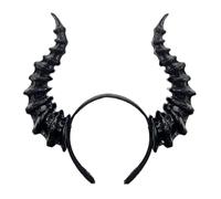 ATekatac Women Headband with 3D Devil Horns 3d Lightweight Devil Horns Headband (LW Black)