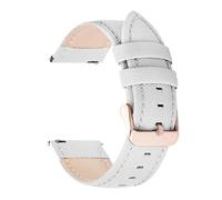 Ateldooly 14mm 16mm 18mm 20mm 22mm 24mm Watchband Leather Watch Strap Quick Release Watch Band, White-rose Gold, 18mm