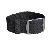 Ateldooly Nylon Watchband Canvas Fabric Woven Bracelet 14mm-22mm Watch Band Strap One Piece Wristband, Black, 14mm
