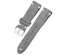 Ateldooly Soft Suede Leather Watch Straps 18/20/22mm Quick Release Wristband Cowhide Watch Band Universal Bracelets, Gray White-black Buckle, 20mm