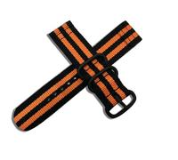 Ateldooly Strap 20mm 22mm Universal Nylon Watch Strap Replacement Watchband, Black Orange, 22mm