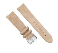 Ateldooly Vintage Suede Watch Strap 18mm 20mm 22mm 24mm Leather Watchband Replacement for Men Women, Beige, 20mm