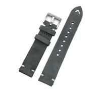 Ateldooly Vintage Suede Watch Strap 18mm 20mm 22mm 24mm Leather Watchband Replacement for Men Women, Gray, 22mm