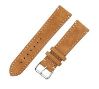 Ateldooly Vintage Suede Watch Strap 18mm 20mm 22mm 24mm Leather Watchband Replacement for Men Women, Tan-side Wire, 20mm