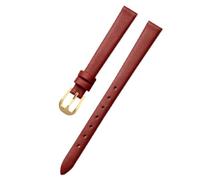 Ateldooly Watch Bracelet Womens Leather Watchband Wriststrap 6mm 7mm 8mm 10mm 12mm Small Strap, Red G, 7mm