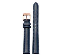 Ateldooly Watchband Women Leather Quick Release Watch Strap 12mm 14mm 15mm 16mm 18mm Bracelet, Dark Blue Rose Gold, 14mm