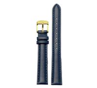Ateldooly Watchband Women Leather Quick Release Watch Strap 12mm 14mm 15mm 16mm 18mm Bracelet, Dark Blue Golden, 15mm