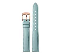 Ateldooly Watchband Women Leather Quick Release Watch Strap 12mm 14mm 15mm 16mm 18mm Bracelet, Light Blue Rose Gold, 16mm