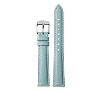 Ateldooly Watchband Women Leather Quick Release Watch Strap 12mm 14mm 15mm 16mm 18mm Bracelet, Light Blue Silver, 16mm