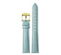 Ateldooly Watchband Women Leather Quick Release Watch Strap 12mm 14mm 15mm 16mm 18mm Bracelet, Light Blue Golden, 15mm