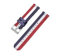Ateldooly Woven Nylon Watch Straps 18mm 20mm 22mm 24mm Bands Quick Release Men Bracelet, Red White Blue-silver, 24mm