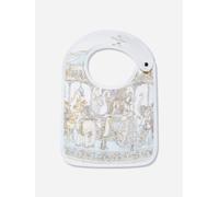 Atelier Choux Baby Boys Carousel Satin Bib in Blue - White - One size