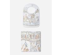 Atelier Choux Baby Boys Carousel Swaddle And Satin Bib Gift Set in Blue - Multicoloured - One size
