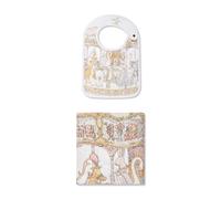 Atelier Choux Carré & Satin Carousel bib set (set of two) - White One Size
