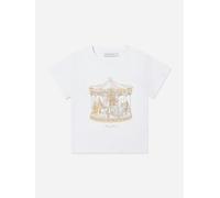 Atelier Choux Girls Carousel T-Shirt in White - White - 5 Yrs