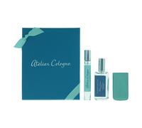 Atelier Cologne 3 Piece Gift Set: Patchouli Riviera Pure Perfume 30ml - Clementine California Pure Perfume 10ml - Leather Case