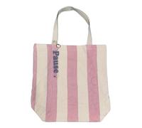 Atelier Kokoro Striped Terry Beach Bag - PAUSE Pastel Collection - with Grigri Acrylic "PAUSE, Pink, XL