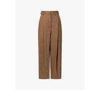 Atelier Ninety Five Womens Atelier Ninety Five The Barrel Pleated Woven Trousers Brown S