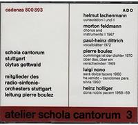 Atelier Schola Cantorum 3 by Schola Cantorum Stuttgart (1994-08-01)