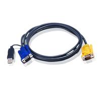 ATEN 1.8M USB KVM Cable with 3 in 1 SPHD and built-in PS/2 to USB converter 2L-5202UP UK, 1.8 meters