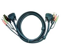 Aten 2L-7D02U KVM Cable DVI-D Single Link USB Audio Black 1.8 m