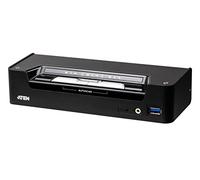 ATEN 3-Port USB-C True 4K DisplayPort Hybrid KVM Switch - Black, Push Button, Manual Operation