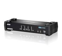 Aten CS1784A 4 Port USB DVI Dual Link KVMP Desktop Switch with 4xDVI-D KVM Cable Sets - Black