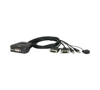 ATEN CS22D 2-Port USB DVI Cable KVM Switch with Remote Port Selector, DVI-D, USB