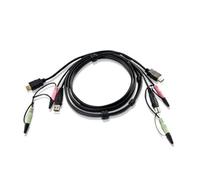 ATEN HDMI KVM Cable 18m. Cable length: 1.8 m Video port type: HDMI Product colour: Black. Weight: 241 g Package weight: 241 g. Master (outer) case net weight: 14.5 kg Master (outer) case width: 330 mm