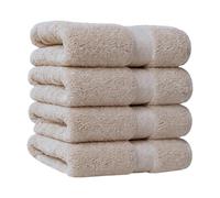 ATEN Homeware Egyptian Cotton Bath Towel Set - 4 Piece Hand Towels Set with 4 Large Hand Towels - 40 x 70 cm - Ultra Soft & Highly Absorbent, OEKO-TEX Certified, Made in Egypt (Café)