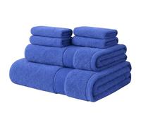 ATEN Homeware Egyptian Cotton Bath Towel Set - 6 Piece Set with 1 Large Bath Towel, 1 Hand Towel and 4 Face Towels - Ultra Soft & Highly Absorbent, OEKO-TEX Certified, Made in Egypt (Royal Blue)