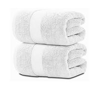 ATEN Homeware Supreme Egyptian Cotton Bath Sheet Set - 2 Piece Set with 2 Jumbo Size Bath Sheets 90 x 160 cm, Ultra Soft, Highly Absorbent, OEKO-TEX Certified, Made in Egypt (White)