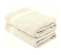 ATEN Homeware Supreme Egyptian Cotton Bath Towel Set - 2 Piece Set with 2 Extra Large Bath Towels 70 x 140 cm, Ultra Soft, Highly Absorbent, OEKO-TEX Certified, Made in Egypt (Cream)
